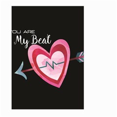 You Are My Beat / Pink And Teal Hearts Pattern (black)  Large Garden Flag (two Sides)