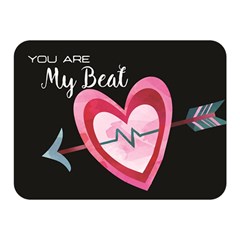 You Are My Beat / Pink And Teal Hearts Pattern (black)  Double Sided Flano Blanket (mini) 