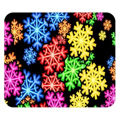 Colourful Snowflake Wallpaper Pattern Double Sided Flano Blanket (small)  by Nexatart
