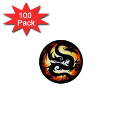 Dragon Fire Monster Creature 1  Mini Buttons (100 Pack)  by Nexatart