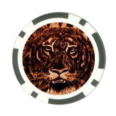 Eye Of The Tiger Poker Chip Card Guard by Nexatart