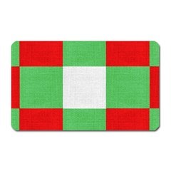Fabric Christmas Colors Bright Magnet (rectangular) by Nexatart