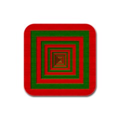 Fabric Texture 3d Geometric Vortex Rubber Square Coaster (4 Pack)  by Nexatart