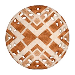 Fabric Textile Tan Beige Geometric Ornament (round Filigree) by Nexatart