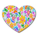 Floral Paisley Background Flower Heart Mousepads Front