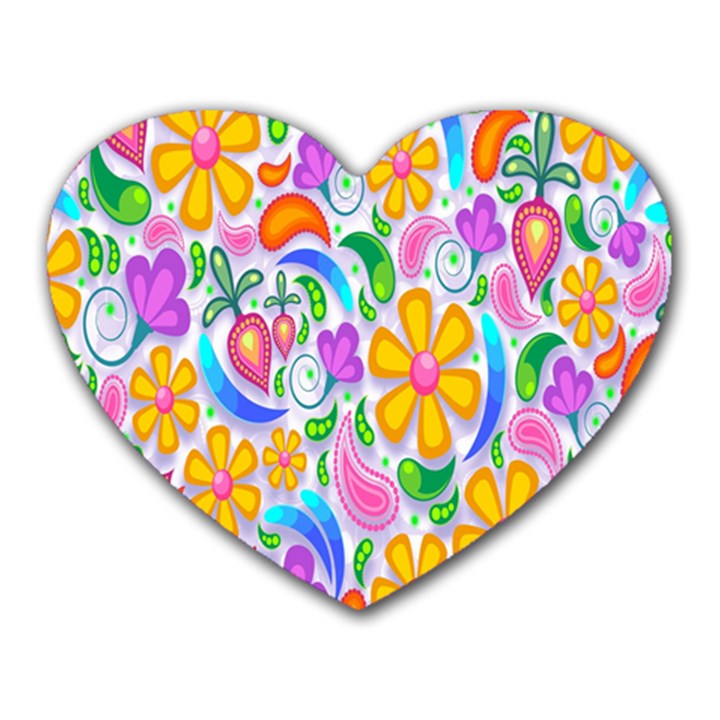 Floral Paisley Background Flower Heart Mousepads