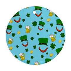 St  Patrick s Day Pattern Round Ornament (two Sides) by Valentinaart