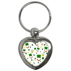 St  Patrick s Day Pattern Key Chains (heart)  by Valentinaart