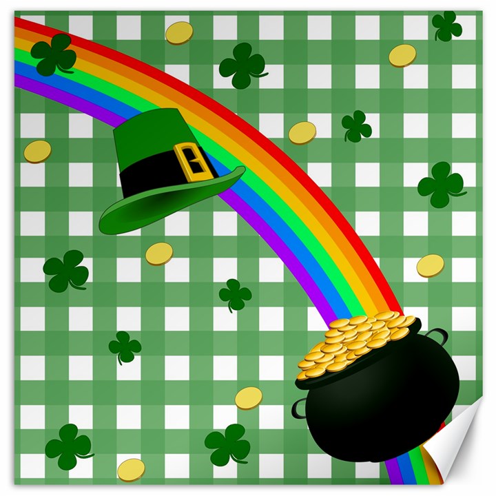 St. Patrick s day rainbow Canvas 12  x 12  