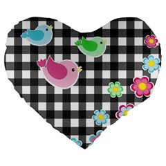 Cute Spring Pattern Large 19  Premium Heart Shape Cushions by Valentinaart
