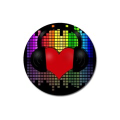 Love Music Magnet 3  (round) by Valentinaart