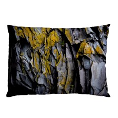 Grey Yellow Stone  Pillow Case by Nexatart