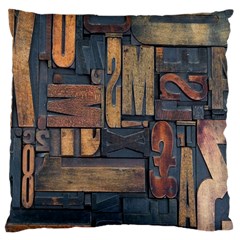 Letters Wooden Old Artwork Vintage Large Flano Cushion Case (one Side) by Nexatart