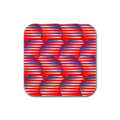Patriotic  Rubber Square Coaster (4 Pack)  by Nexatart