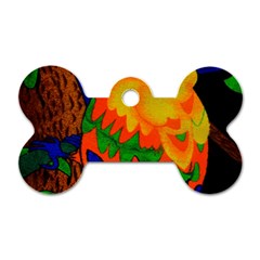 Parakeet Colorful Bird Animal Dog Tag Bone (two Sides) by Nexatart