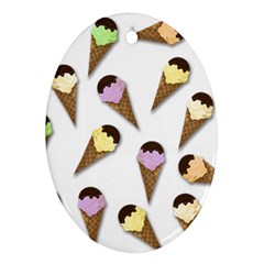 Ice Cream Pattern Oval Ornament (two Sides) by Valentinaart