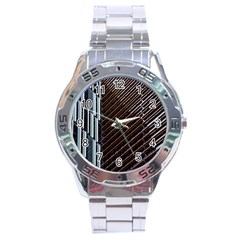 Red And Black High Rise Building Stainless Steel Analogue Watch by Nexatart