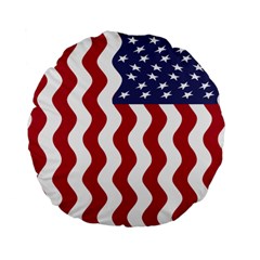 American Flag Standard 15  Premium Flano Round Cushions by OneStopGiftShop