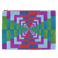 Texture Fabric Textile Jute Maze Cosmetic Bag (xxl)  by Nexatart