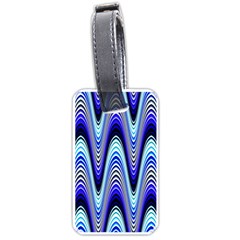 Waves Wavy Blue Pale Cobalt Navy Luggage Tags (two Sides) by Nexatart
