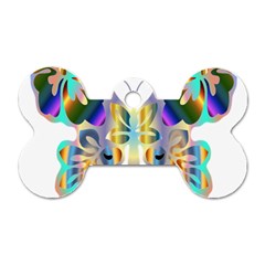 Abstract Animal Art Butterfly Dog Tag Bone (two Sides) by Amaryn4rt