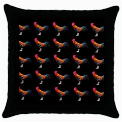Background Pattern Chicken Fowl Throw Pillow Case (black) by Amaryn4rt