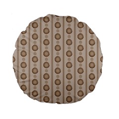Background Rough Stripes Brown Tan Standard 15  Premium Flano Round Cushions by Amaryn4rt