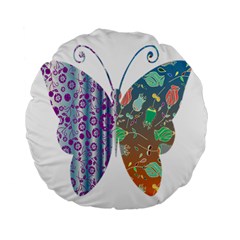Vintage Style Floral Butterfly Standard 15  Premium Round Cushions by Amaryn4rt