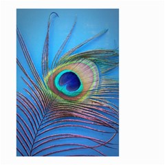Peacock Feather Blue Green Bright Small Garden Flag (two Sides) by Amaryn4rt