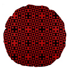 Abstract Background Red Black Large 18  Premium Round Cushions by Amaryn4rt