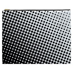 Background Wallpaper Texture Lines Dot Dots Black White Cosmetic Bag (xxxl)  by Amaryn4rt