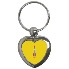 Plane Rocket Space Yellow Key Chains (heart) 