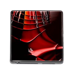 Red Black Fractal Mathematics Abstract Memory Card Reader (square) by Amaryn4rt