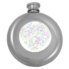 Prismatic Musical Heart Love Notes Rainbow Round Hip Flask (5 Oz)