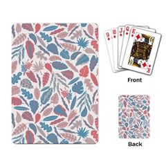 Spencer Leaf Floral Purple Pink Blue Rainbow Playing Card by Alisyart