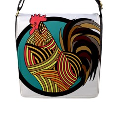 Rooster Poultry Animal Farm Flap Messenger Bag (l)  by Amaryn4rt