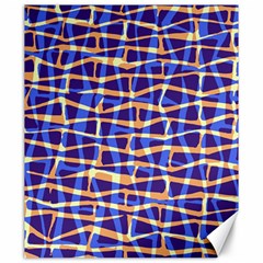 Surface Pattern Net Chevron Brown Blue Plaid Canvas 20  X 24  