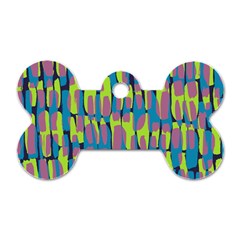 Surface Pattern Green Dog Tag Bone (one Side)