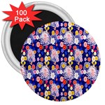 Season Flower Arrangements Purple 3  Magnets (100 pack)