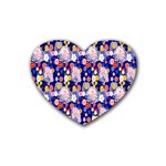 Season Flower Arrangements Purple Rubber Coaster (Heart) 