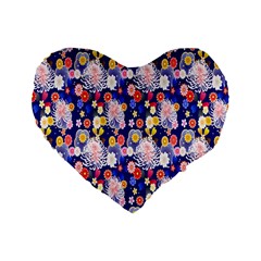 Season Flower Arrangements Purple Standard 16  Premium Heart Shape Cushions by Alisyart
