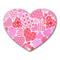 Valentines Day Pink Heart Love Heart Mousepads