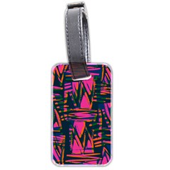 Bright Zig Zag Scribble Pink Green Luggage Tags (two Sides) by Alisyart
