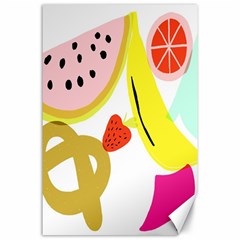 Fruit Watermelon Strawberry Banana Orange Shoes Lime Canvas 24  X 36  by Alisyart