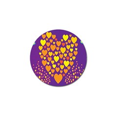 Heart Love Valentine Purple Orange Yellow Star Golf Ball Marker
