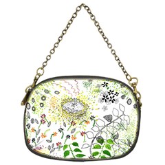 Flower Flowar Sunflower Rose Leaf Green Yellow Picture Chain Purses (two Sides) 