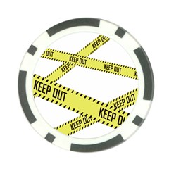 Keep Out Police Line Yellow Cross Entry Poker Chip Card Guard (10 Pack)