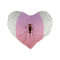 Mosquito Pink Insect Blood Standard 16  Premium Flano Heart Shape Cushions