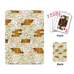 Flower Floral Leaf Rose Pink White Green Gold Playing Card