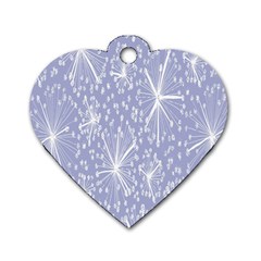Floral Gray Springtime Flower Dog Tag Heart (two Sides)